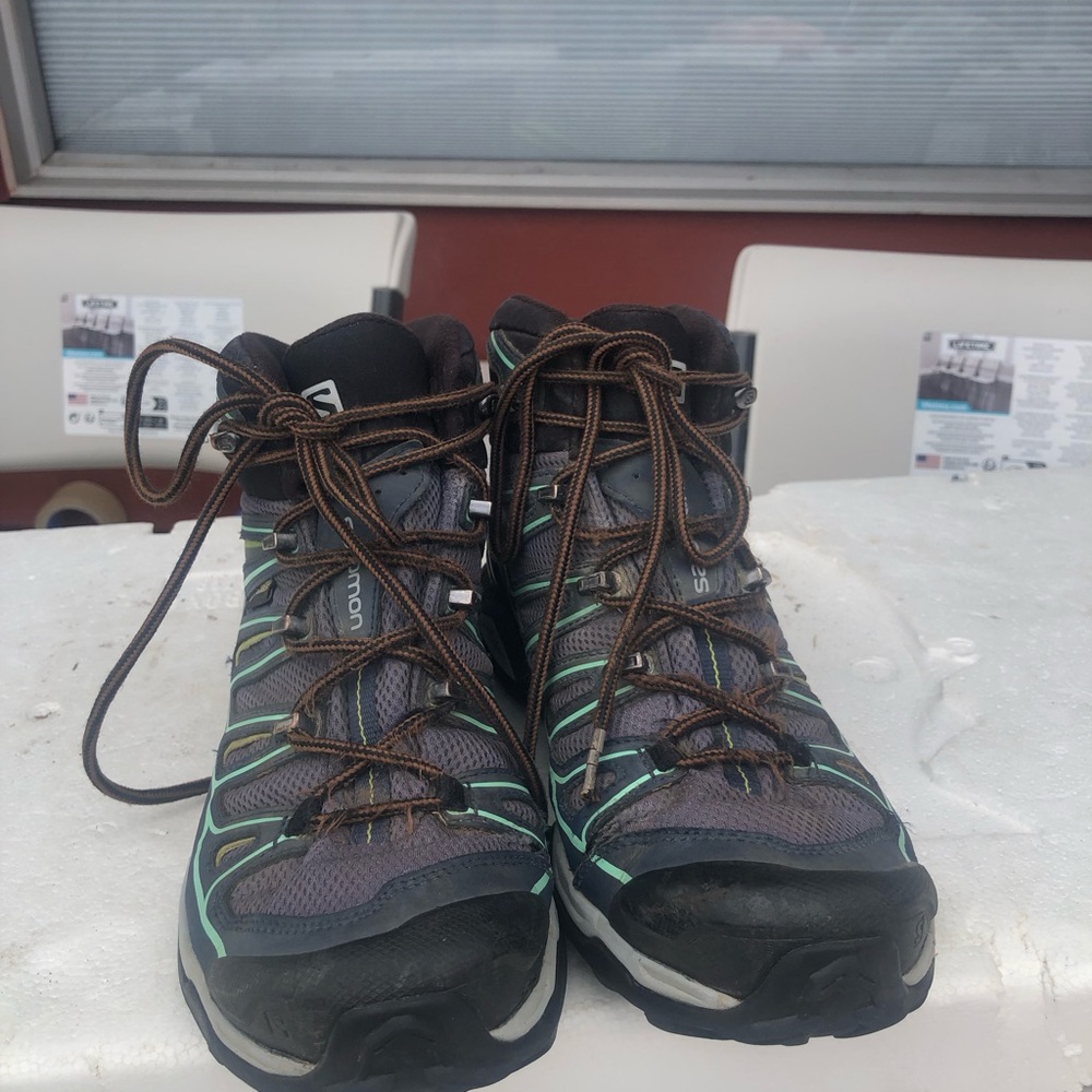 Salomon X Ultra 2 Mid Blue Black Gore-Tex GTX Hiking Boots Size 9 - Picture 12 of 15